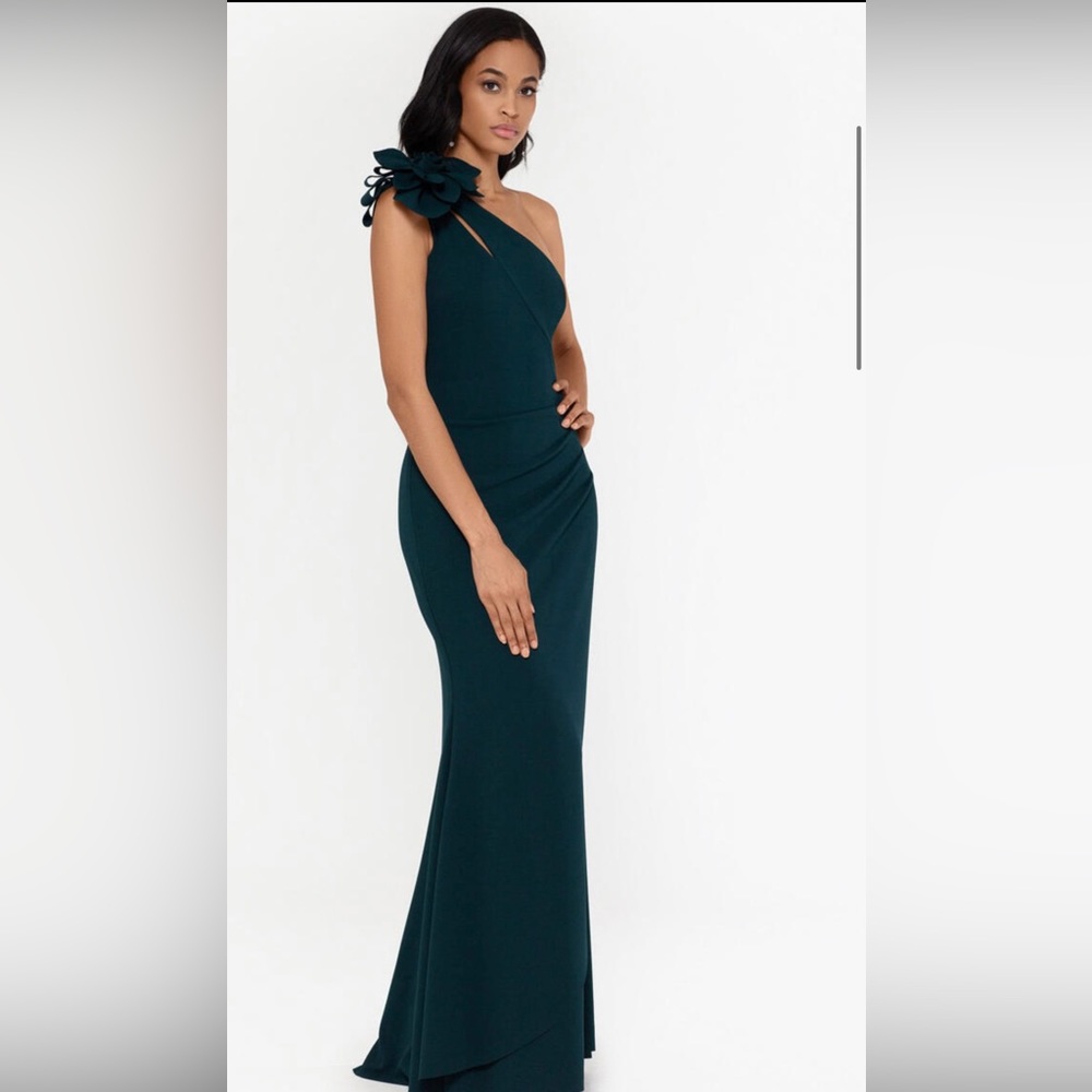 Xscape embellished one shoulder gown